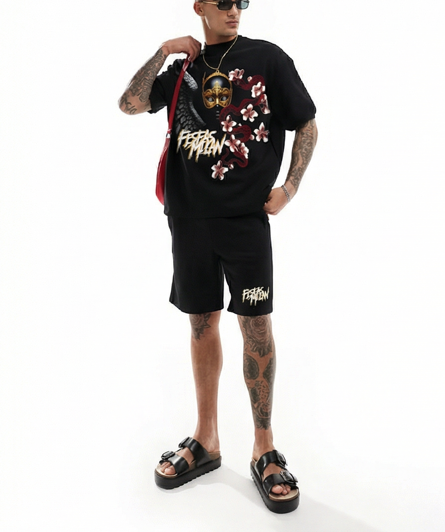 FesFas graphic-print T-shirt Set | Black | Men