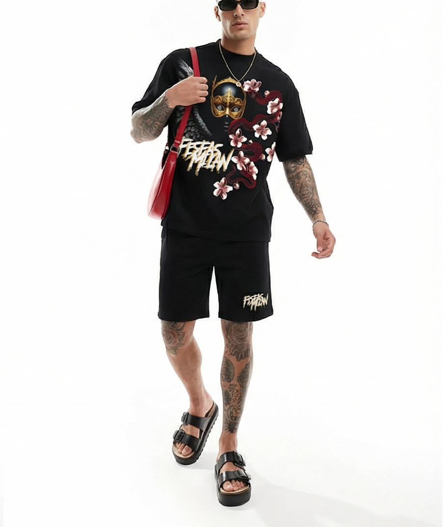 FesFas graphic-print T-shirt Set | Black | Men