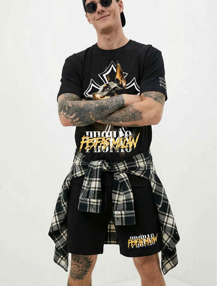 FesFas doberman-print T-shirt Set | Black | Men