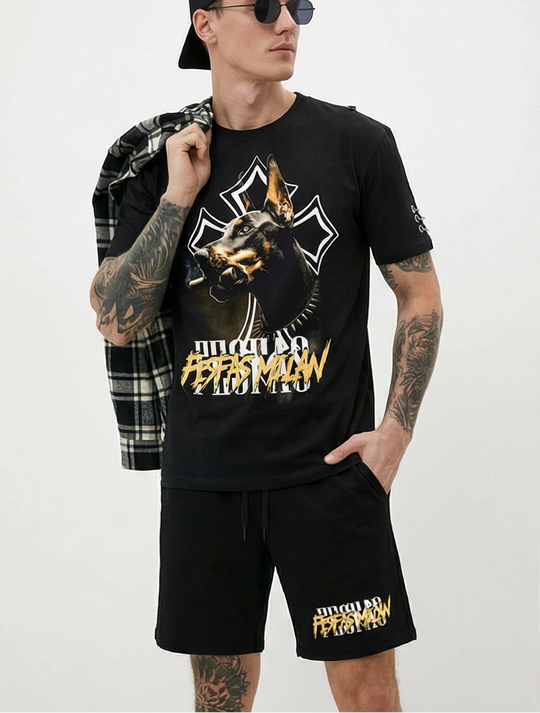 FesFas doberman-print T-shirt Set | Black | Men