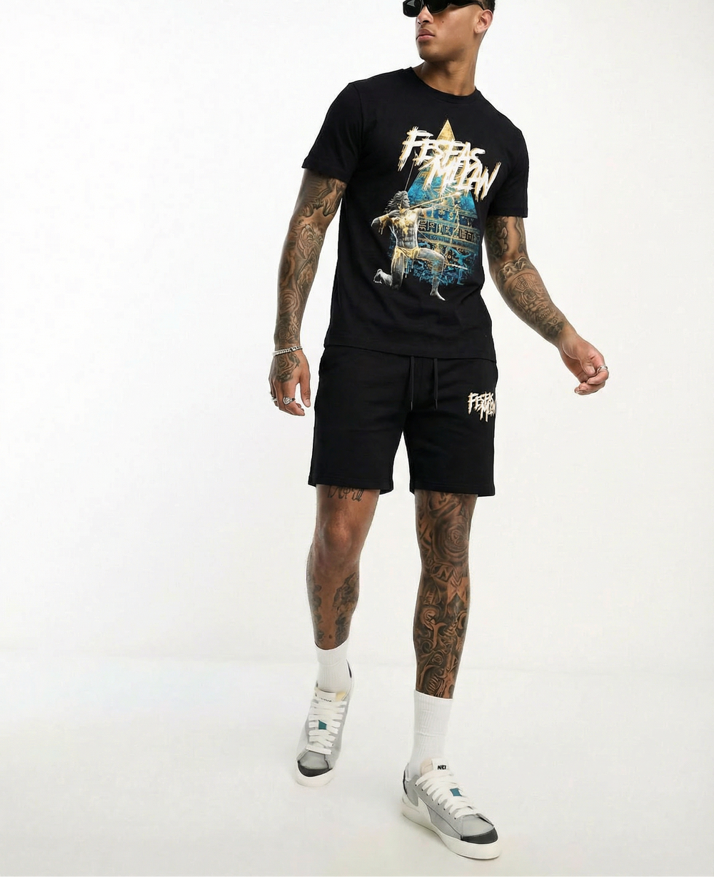 FesFas pyramid-print T-shirt Set | Black | Men
