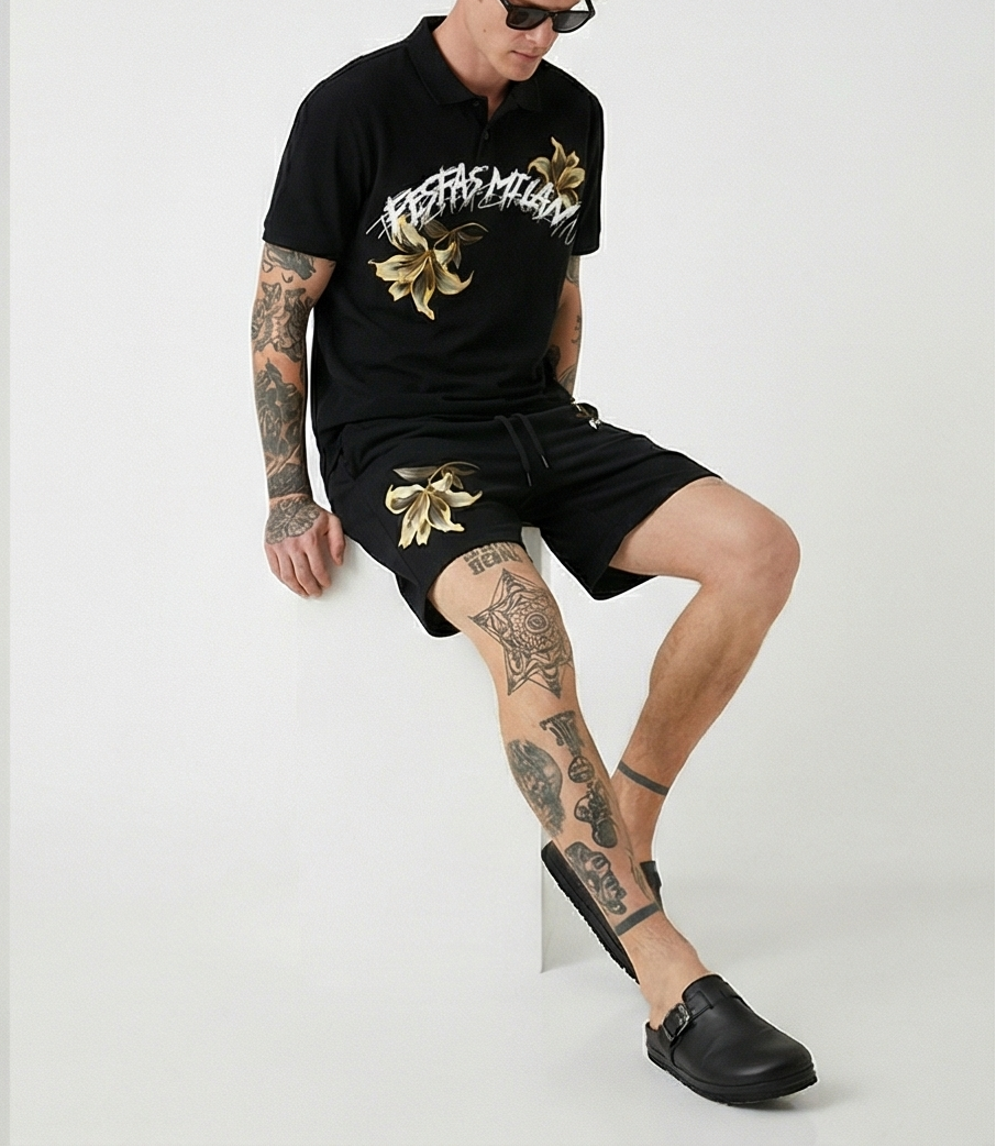 FesFas lily-print Polo Set | Men | Black
