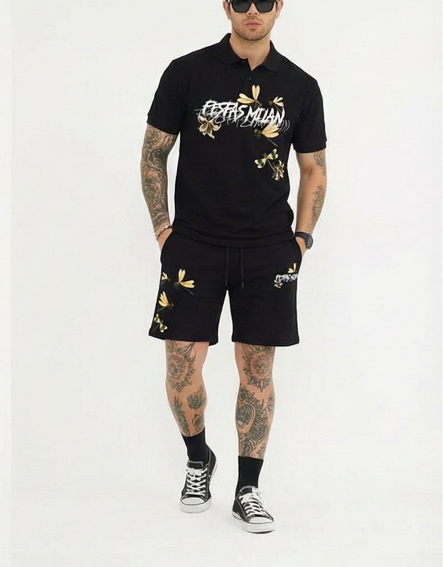 FesFas dragonfly-print Polo Set | Men | Black