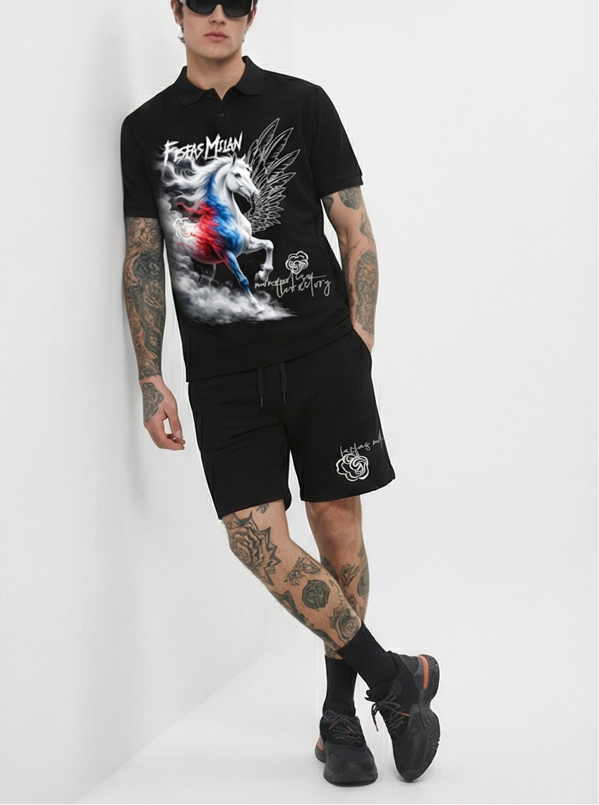 FesFas horse-print Polo Set | Men | Black
