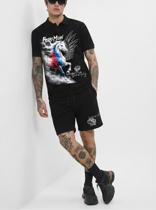 FesFas horse-print Polo Set | Men | Black
