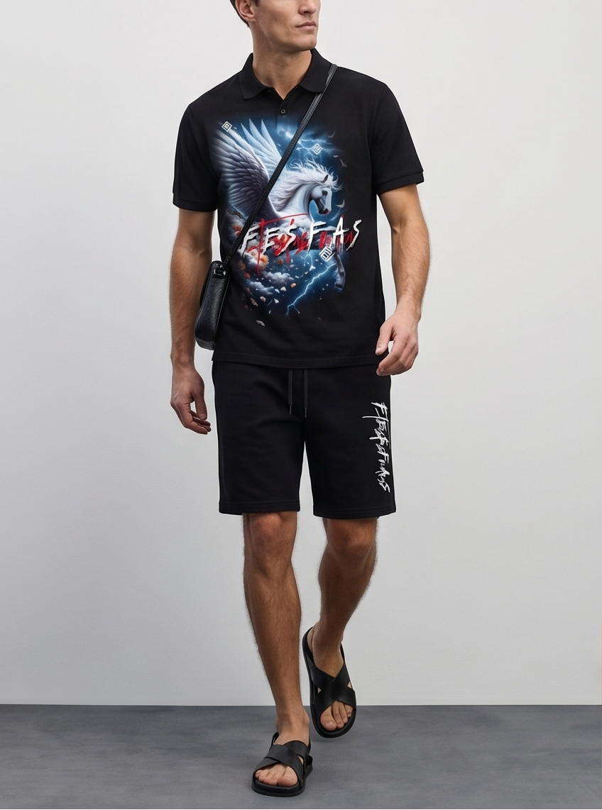 FesFas horse-print Polo Set | Men | Black