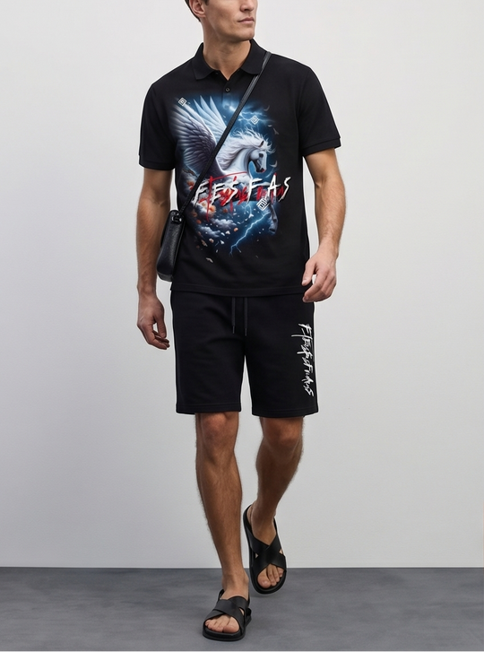 FesFas horse-print Polo Set | Men | Black