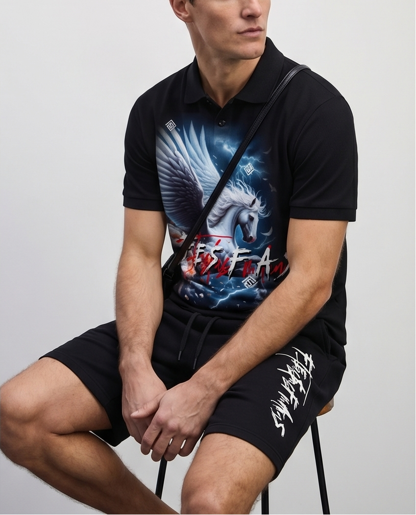 FesFas horse-print Polo Set | Men | Black