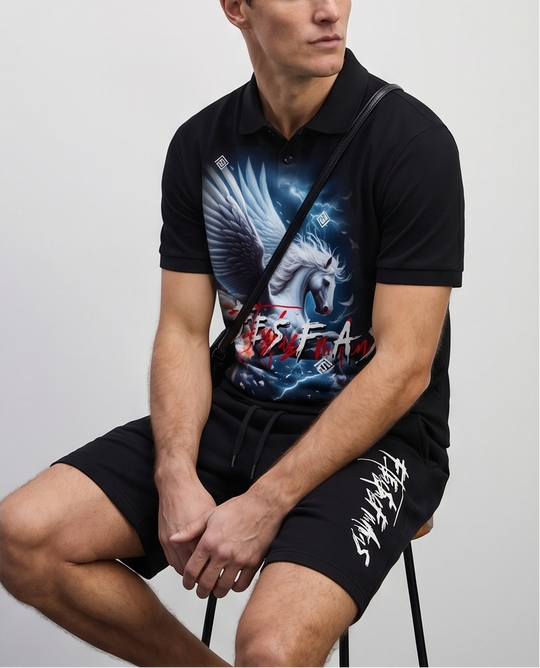 FesFas horse-print Polo Set | Men | Black