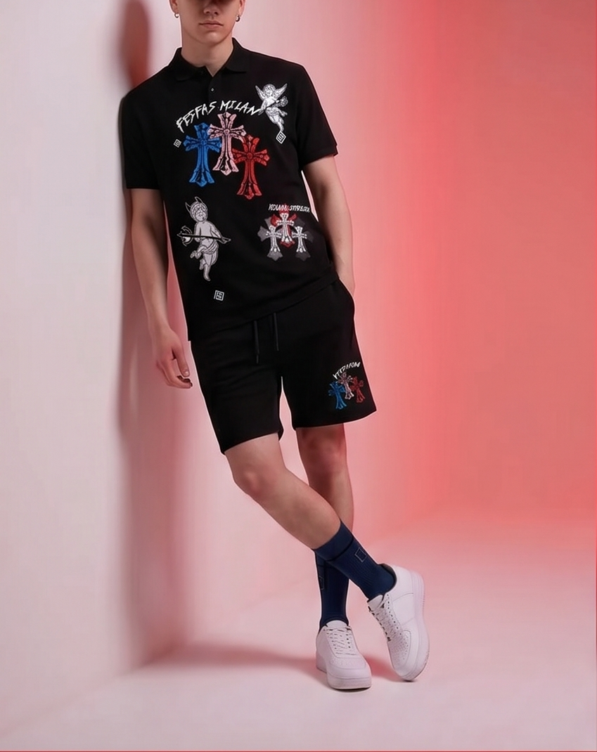 FesFas graphic-print Polo Set | Men | Black