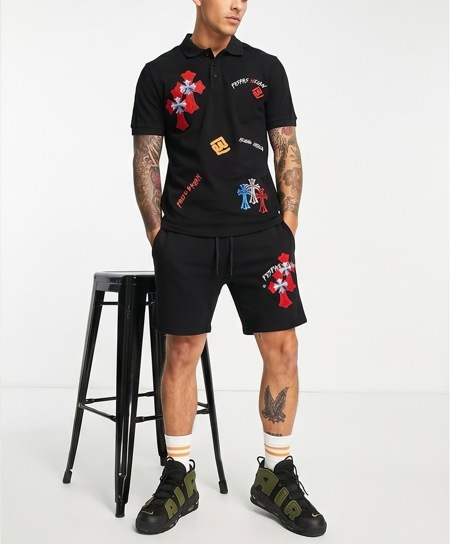 FesFas graphic-print Polo Set | Men | Black