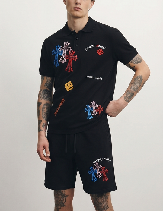 FesFas graphic-print Polo Set | Men | Black