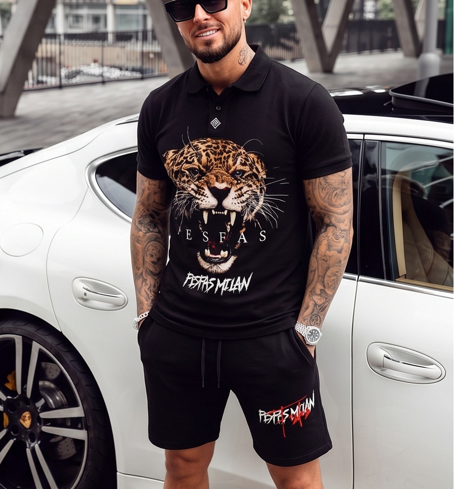 FesFas jaguar-print Polo Set | Men | Black