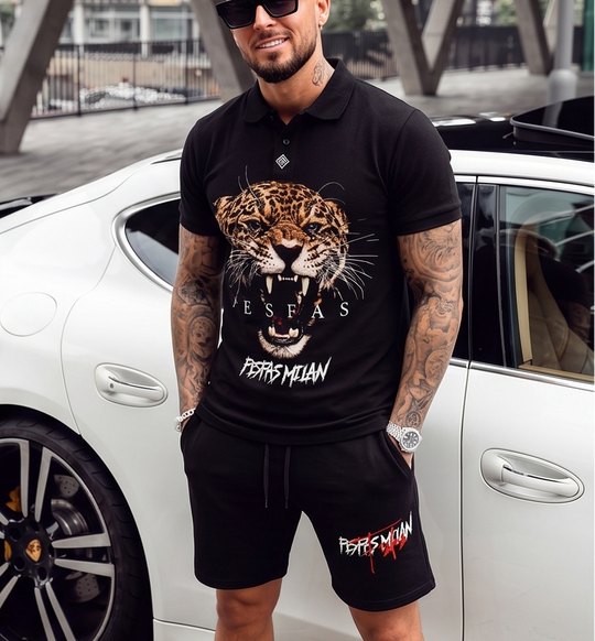 FesFas jaguar-print Polo Set | Men | Black