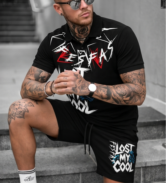 FesFas graphic-print Polo Set | Men | Black