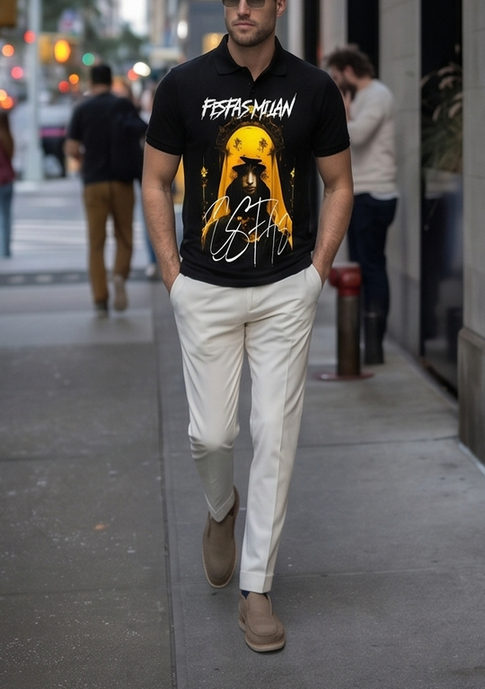 FesFas goddess-print Polo Shirt