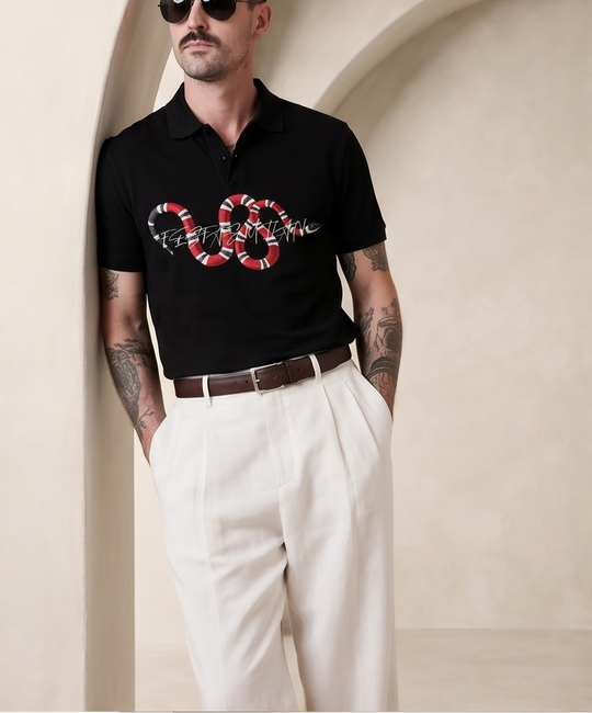 FesFas Snake-print Polo Shirt