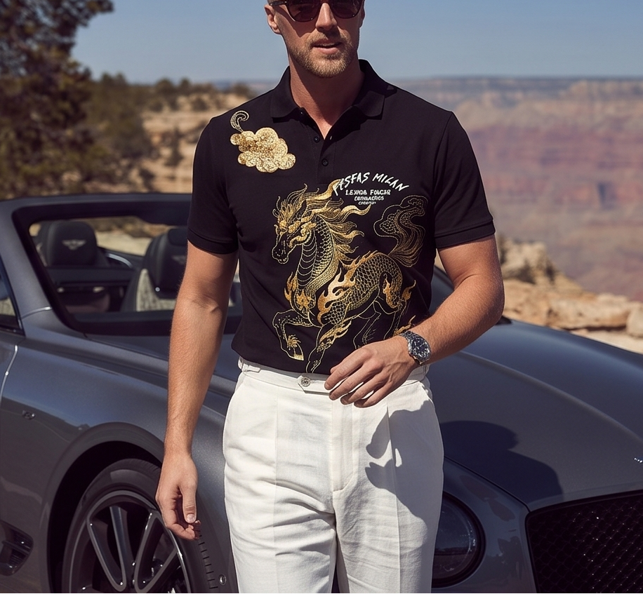 FesFas cloud horse-print Polo Shirt