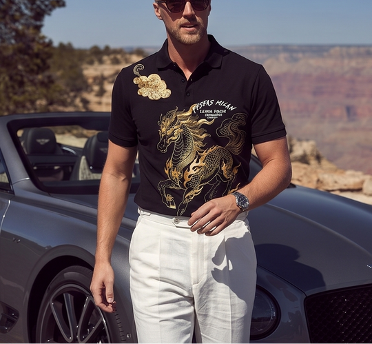 FesFas cloud horse-print Polo Shirt