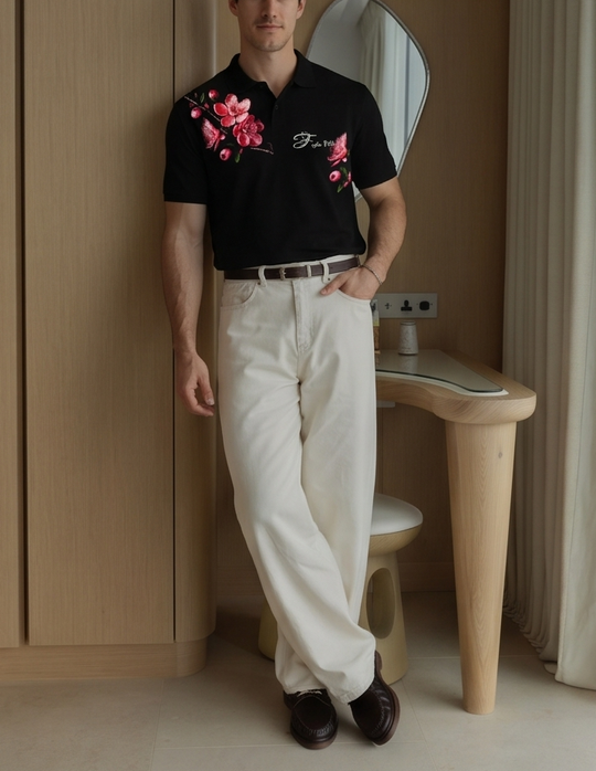 FesFas Floral-print Polo Shirt