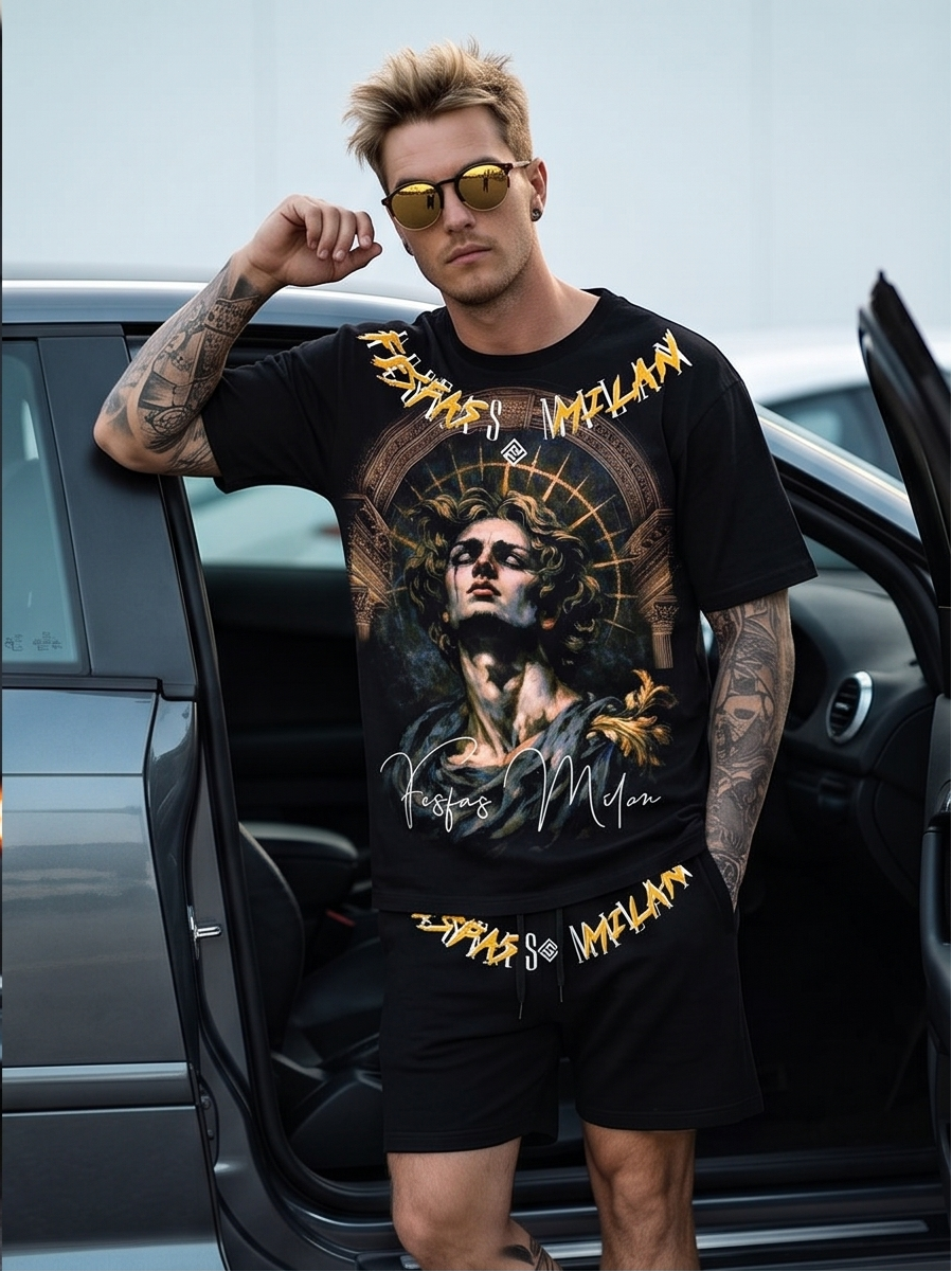 FesFas angel-print T-shirt Set