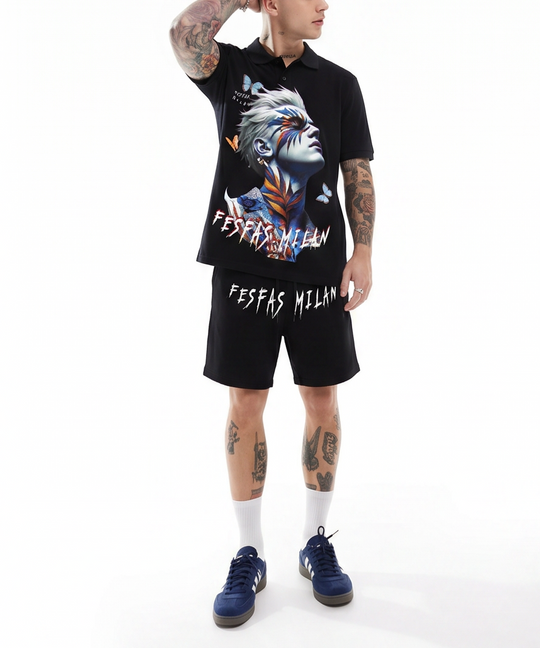 FesFas butterflies-print Polo Set | Men | Black
