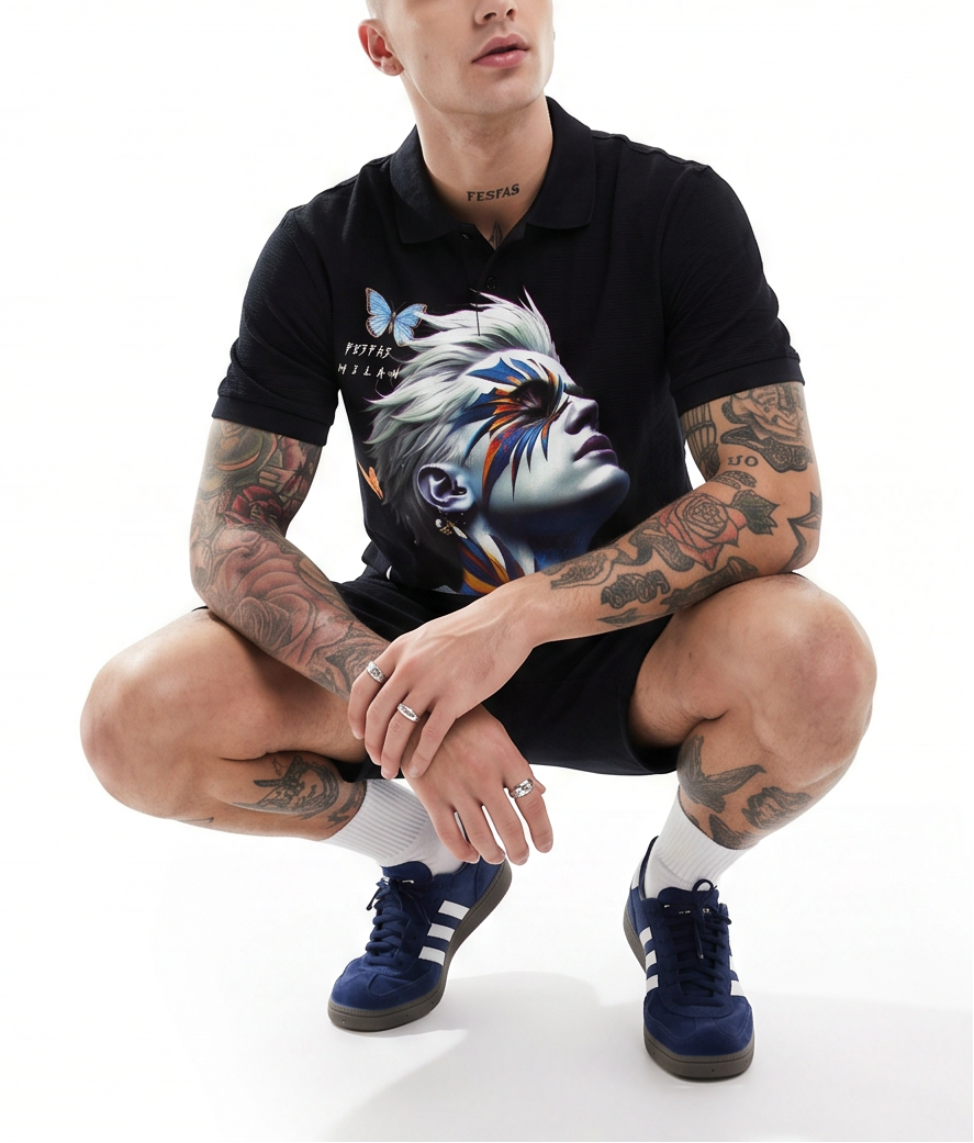 FesFas butterflies-print Polo Set | Men | Black