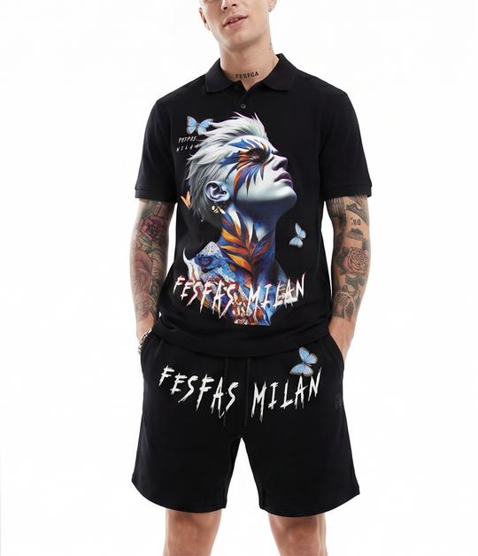 FesFas butterflies-print Polo Set | Men | Black