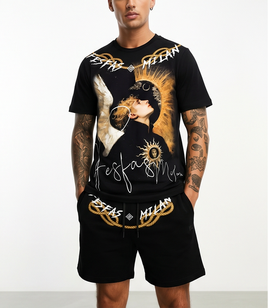 FesFas graphic-print T-shirt Set | Black | Men