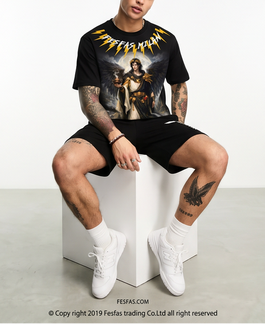 FesFas genie-print T-shirt Set | Black | Men