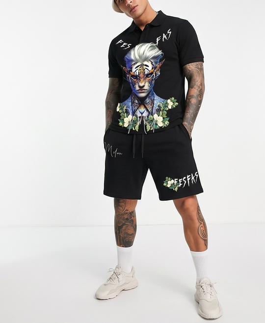 FesFas tiger spirit-print Polo Set | Men | Black