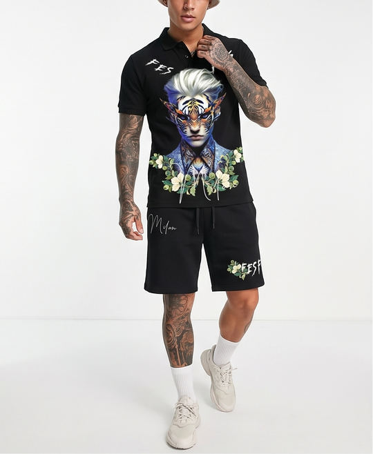 FesFas tiger spirit-print Polo Set | Men | Black