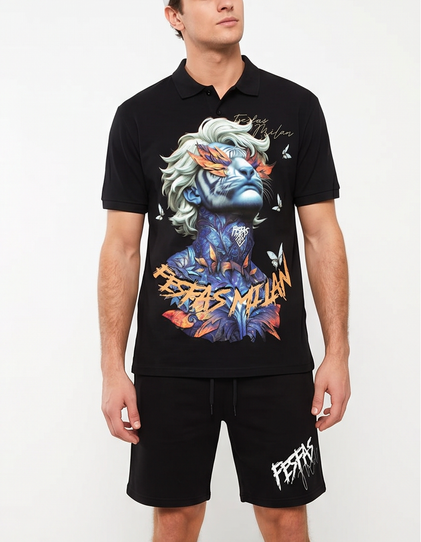 FesFas tiger face-print Polo Set | Men | Black