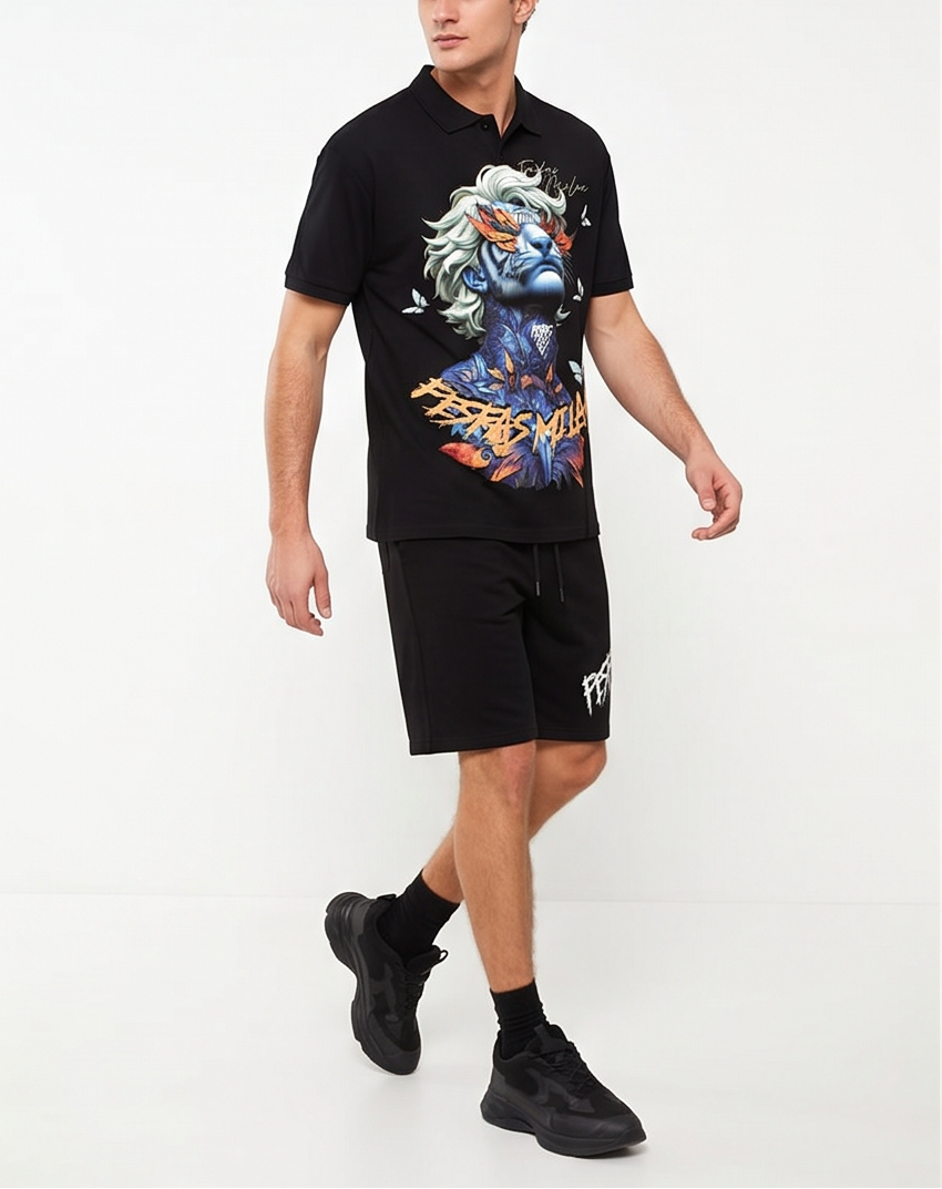 FesFas tiger face-print Polo Set | Men | Black