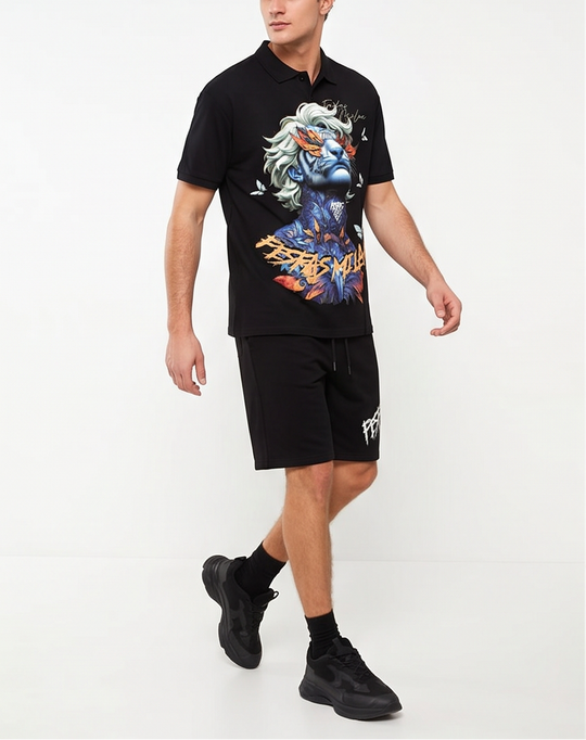 FesFas tiger face-print Polo Set | Men | Black
