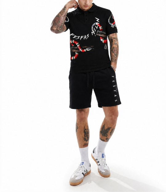 FesFas snake-print Polo Set