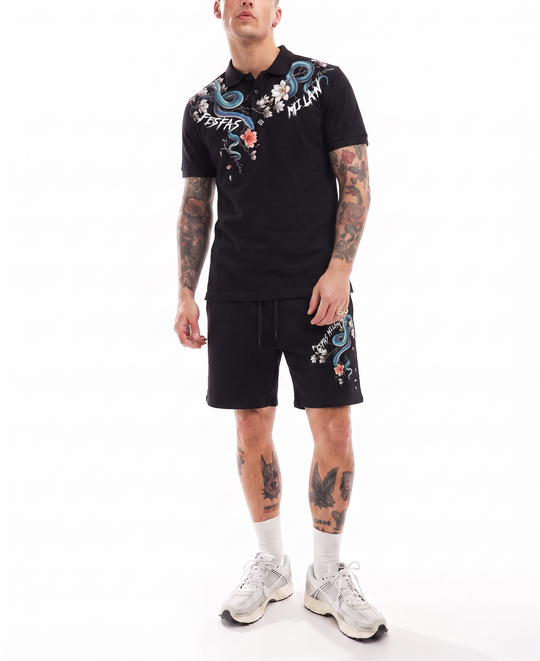 FesFas jade snake-print Polo Set