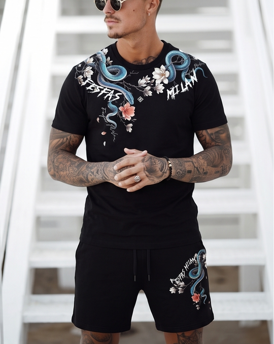 FesFas jade snake-print T-shirt Set