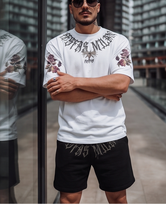 FesFas graphic-print T-shirt Set | Black &amp; White