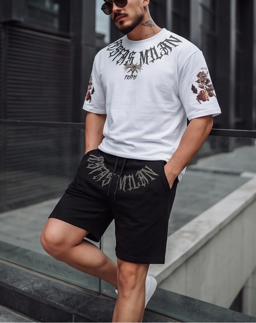 FesFas graphic-print T-shirt Set | Black & White