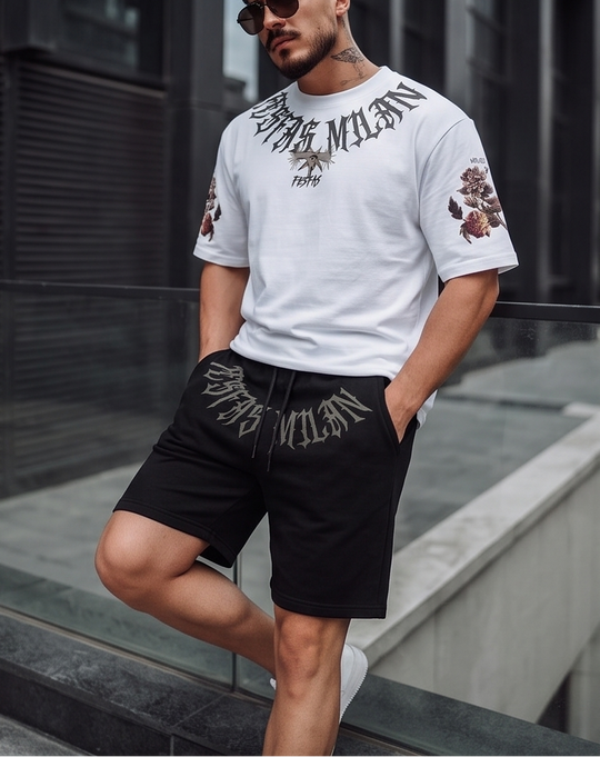 FesFas graphic-print T-shirt Set | Black &amp; White