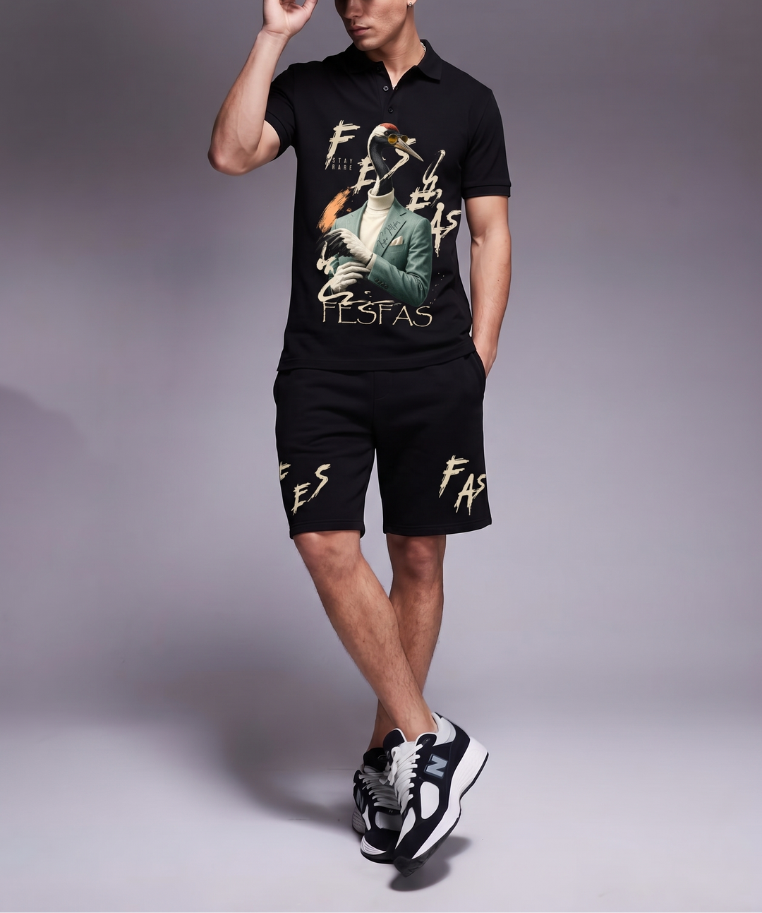 FesFas Mr. Crane-print Polo Set