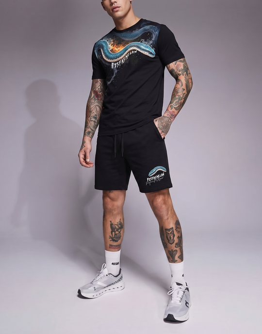 FesFas jade snake-print T-shirt Set