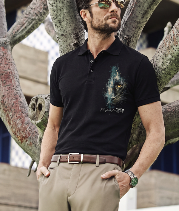 FesFas panther-print Polo Shirt