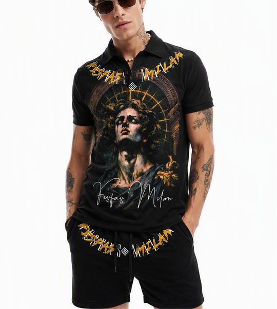 FesFas angel-print Polo Set
