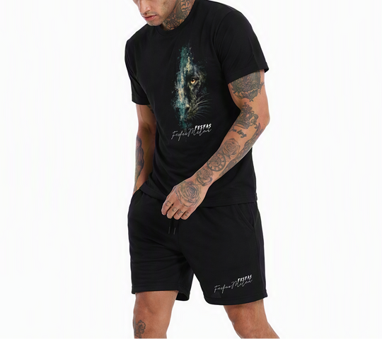 FesFas night leopard-print T-shirt Set