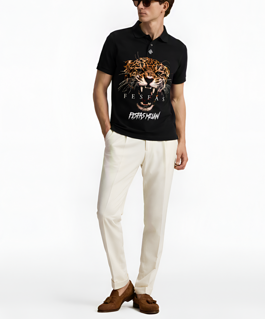 FesFas jaguar-print Polo Shirt