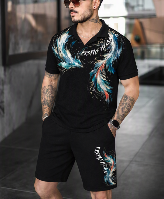 FesFas ocean breath-print Polo Set