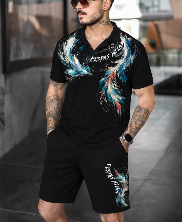 FesFas ocean breath-print Polo Set