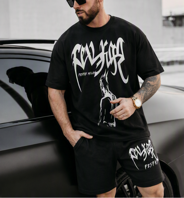 FesFas night assassin-print T-shirt Set